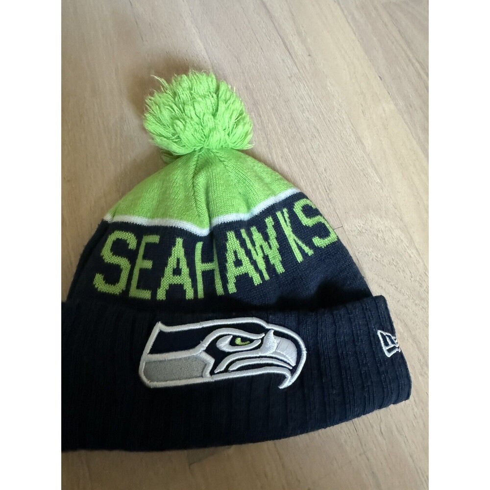 Seattle Seahawks Hat Knit Beanie Tam New Era Fleece Lined NFL Licensed